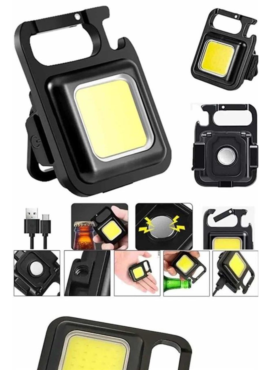 Işıldak USB Şarjlı Cep El Feneri Taşınabilir Mini Led Işık Çok Fonksiyonlu