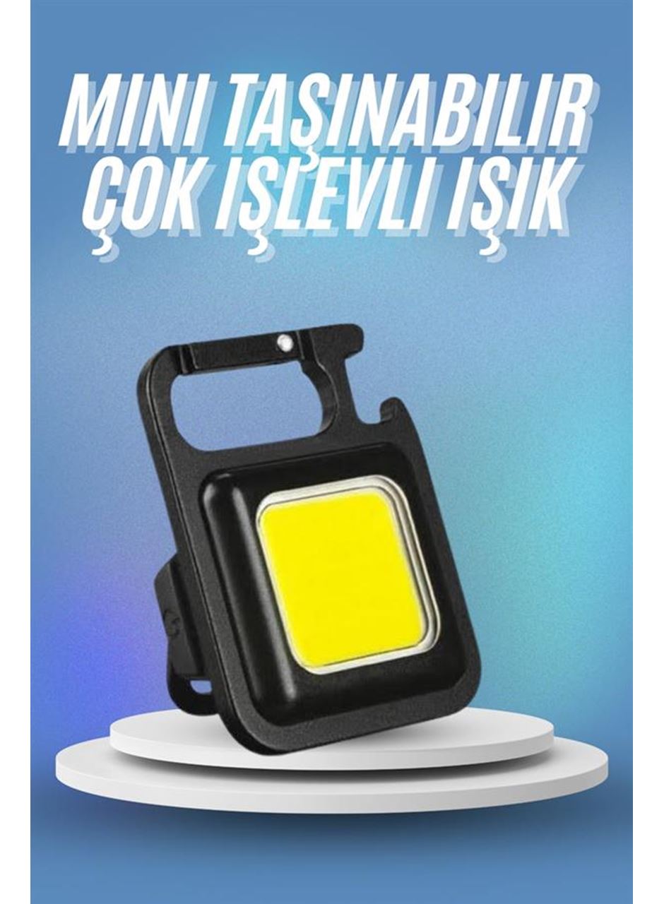 Işıldak USB Şarjlı Cep El Feneri Taşınabilir Mini Led Işık Çok Fonksiyonlu