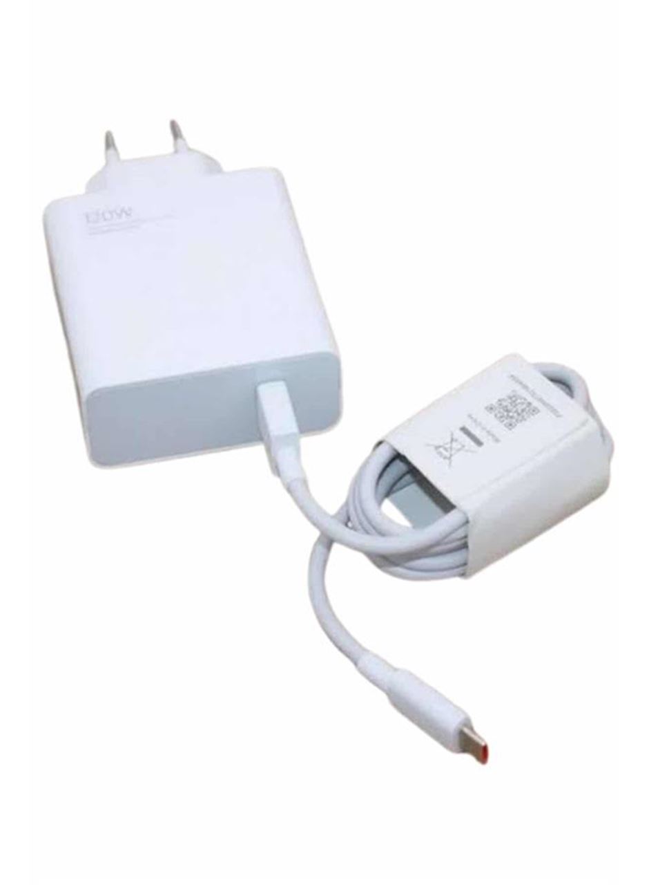 120W Şarj Aleti Hızlı Çift Turbo Şarj Aleti Seti Beyaz