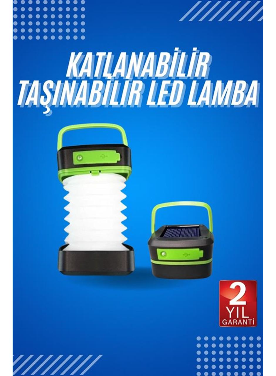 Kamp Lambası Katlanabilir Lamba Solar Şarjlı Led Lamba El Fenerli