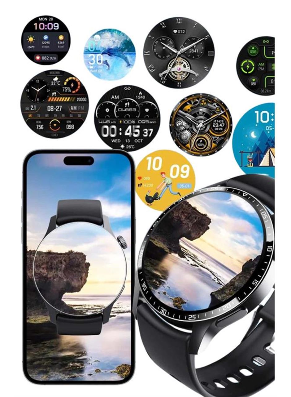 Amoled Ekran Metal Deri Silikon Kordonlu Uyku ve Sağlık Takibi