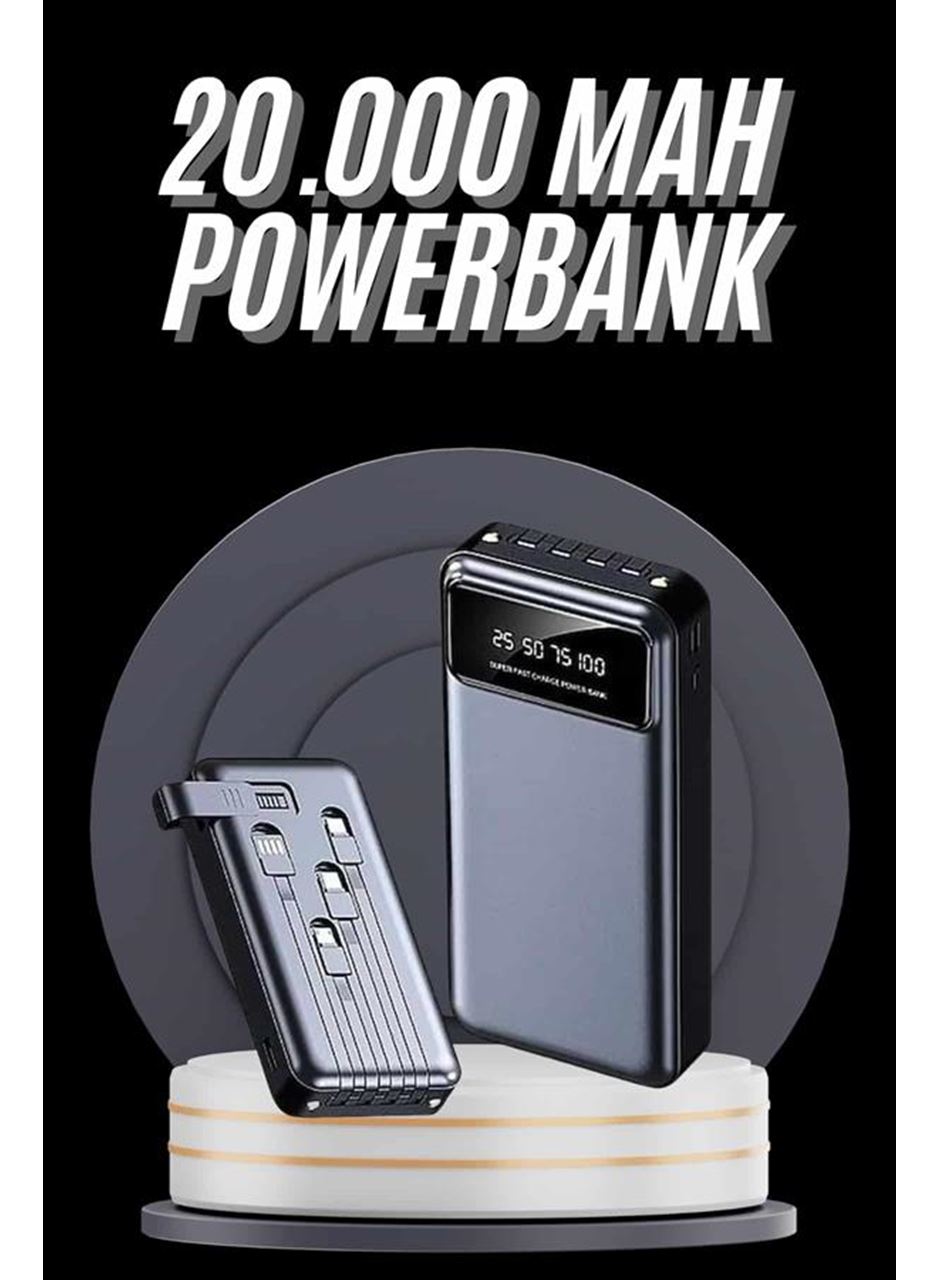 Hızlı Şarj Özellikli 20.000 Mah Dijital Göstergeli USB Girişli Android ve İOS Uyumlu Powerbank