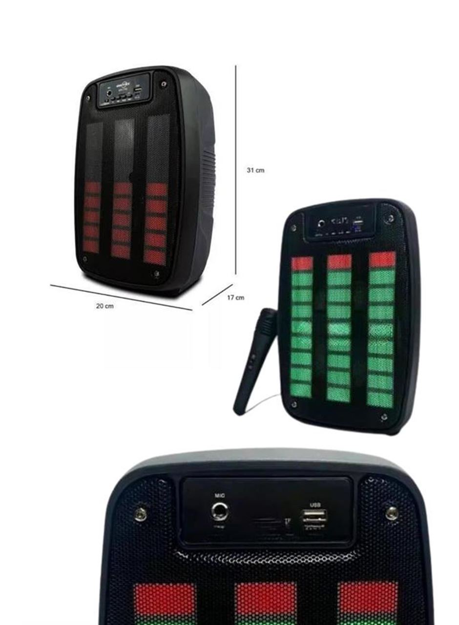 Bluetooth Hoparlör Taşınabilir Şarjlı Işıklı Büyük Boy Yüksek Ses Kaliteli