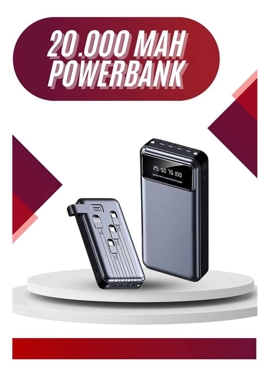 4 Çıkışlı 20.000 Mah Powerbank Uzun Pil Ömürlü Taşınabilir