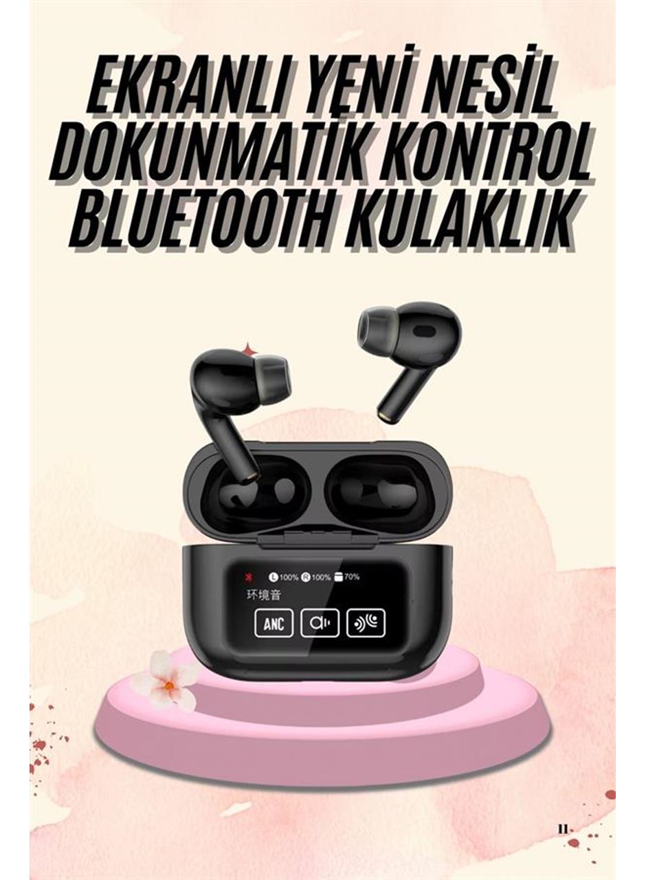Kulak İçi Bluetooth Kulaklık Ekranlı Müzik Dinleme Çağrı Cevaplama Siyah