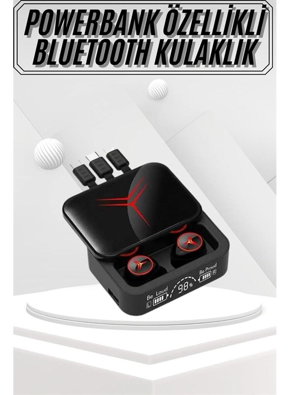 Kablosuz Bluetooth Kulaklık Powerbank Özellikli Göstergeli Hd Mikrofon