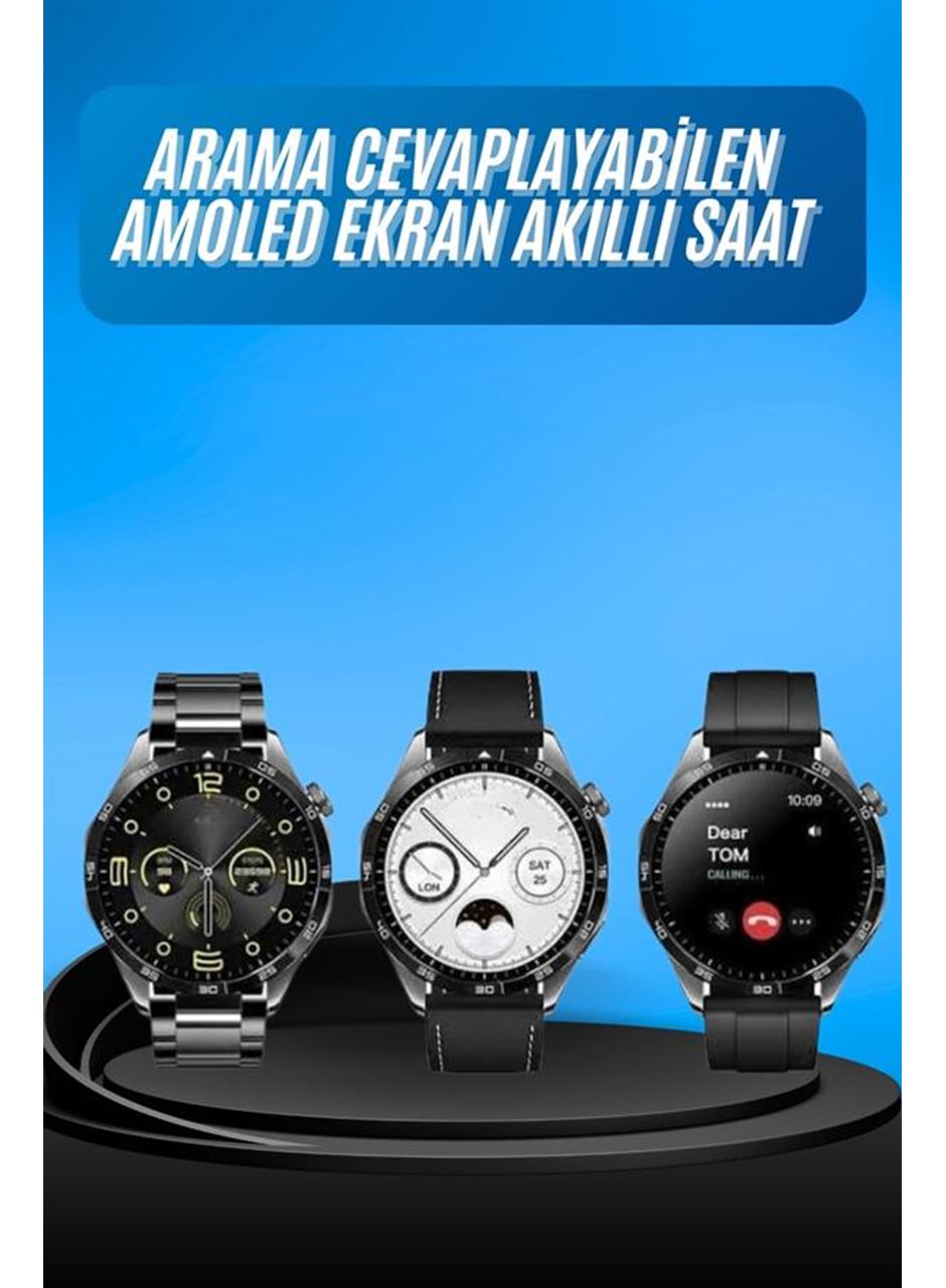 Amoled Ekran 3 Kordonlu Akıllı Saat 5.0 Bluetooth Bağlantılı Android ve İOS Uyumlu