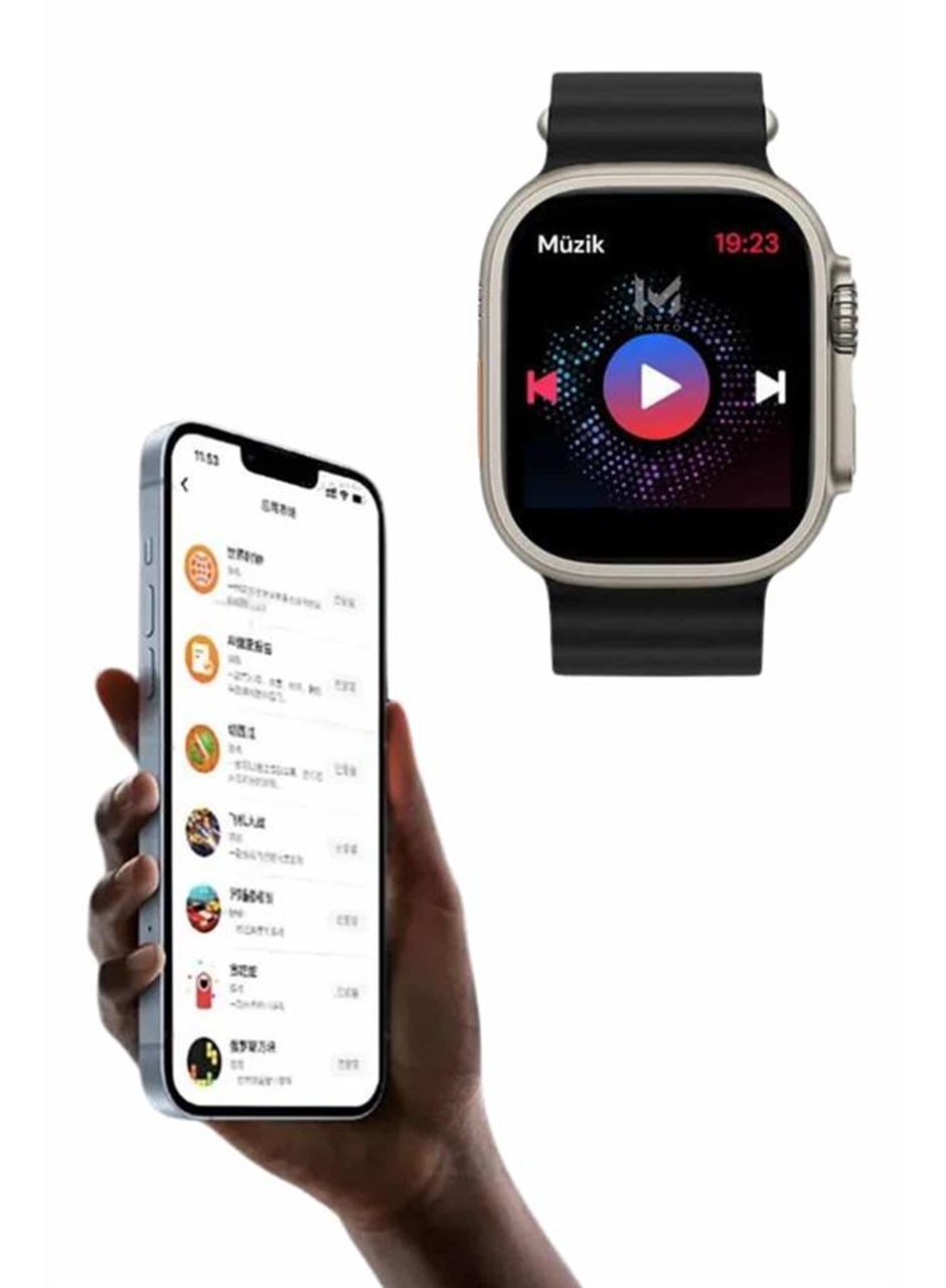 49mm Akıllı Saat Amoled Ekranlı Kadın Erkek Kol Saati Plastik Kordon