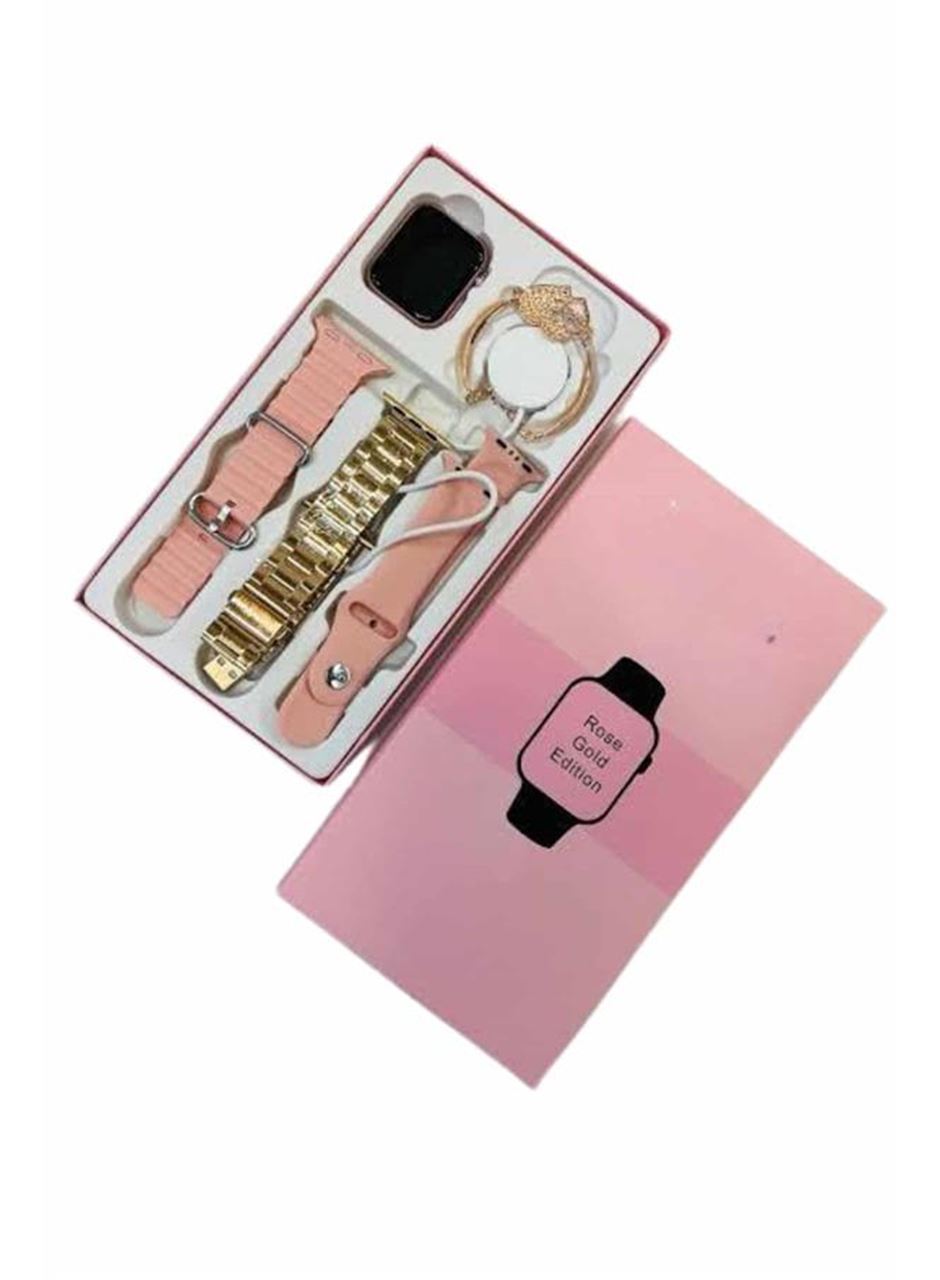 Akıllı Saat 3 Kordonlu Ve Aksesuarlı Bayanlar Için Şık Rose renk