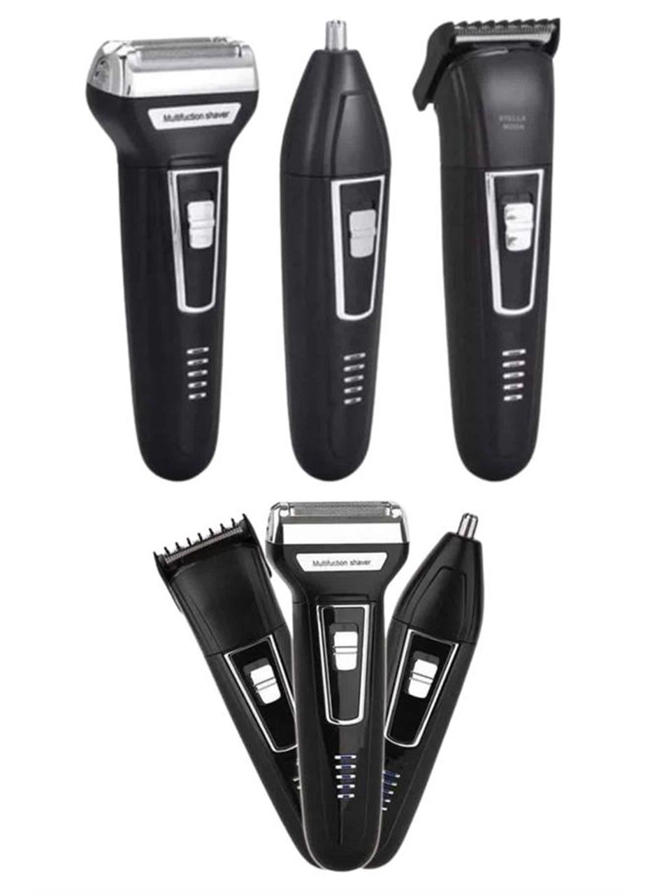 3'lü Set Saç Sakal Kesme Traş Makinesi Burun Kılı Alma Tıraş Makinesi