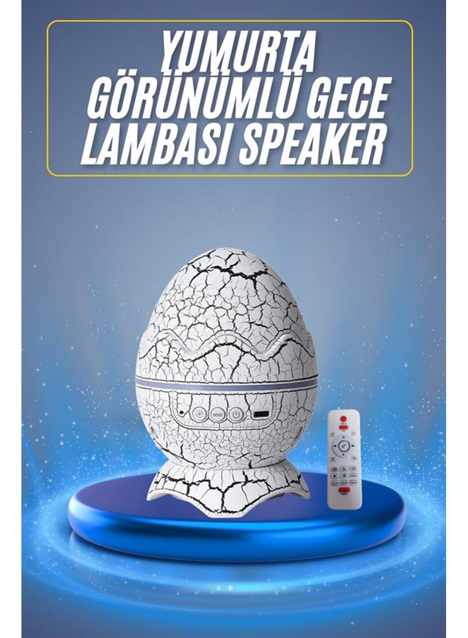 Bluetooth Hoparlör Dinozor Yumurtası Gece Masa Lambası Projektör