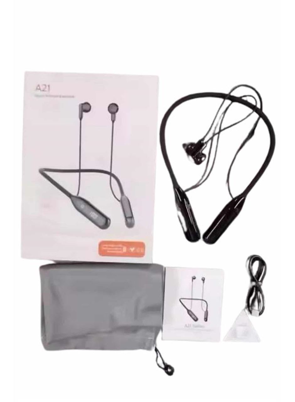 60 Saat Kablolu Boyun Askılı Dijital Göstergeli Bluetooth Kulaklığı