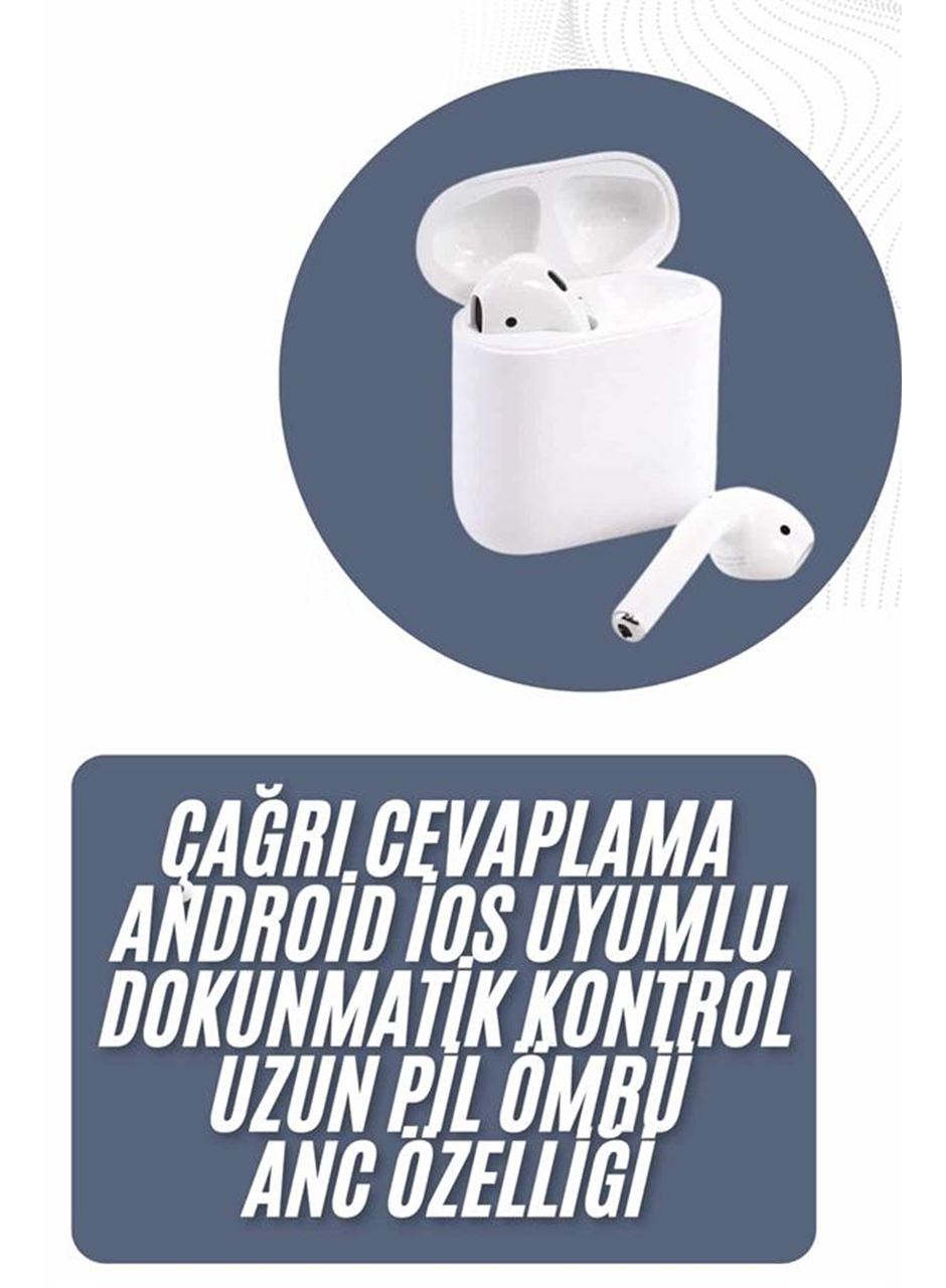2025 Model Çağrı Cevaplayabilen Bluetooth Kulaklık Beyaz Dokunmatik Kontrol