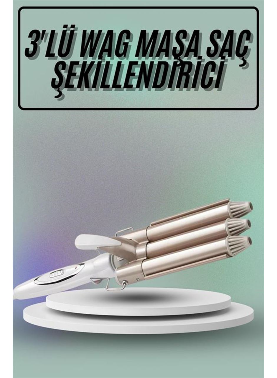 Saç Şekillendirici Wag Maşa Üçlü Yüksek Isı Ayarlı Seramik Kaplama
