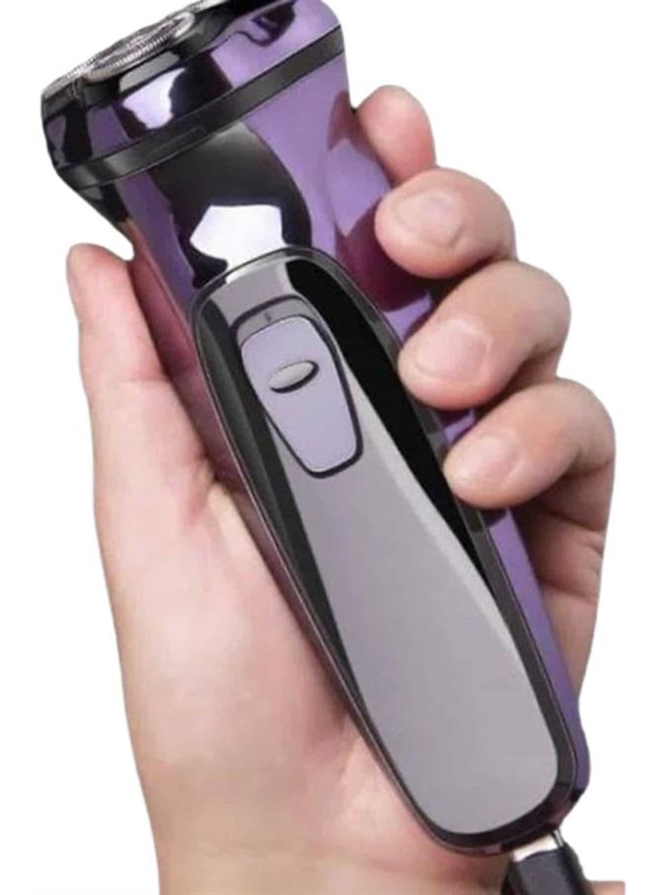 3 Bıçaklı Döner Başlıklı Sakal Sıfır Alma Tıraş Makinesi Profesyonel Paslanmaz Çelik