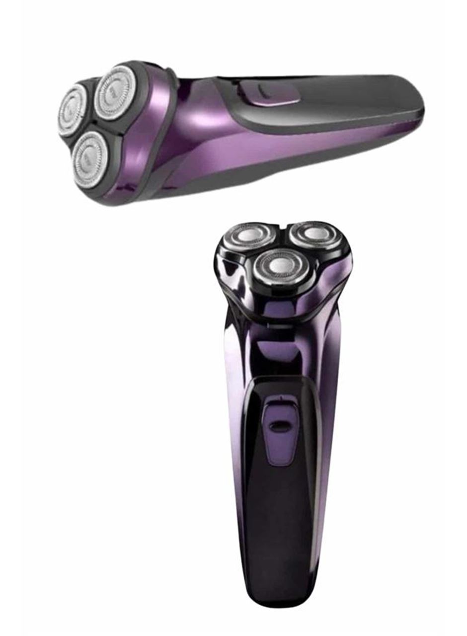 3 Bıçaklı Döner Başlıklı Sakal Sıfır Alma Tıraş Makinesi Profesyonel Paslanmaz Çelik