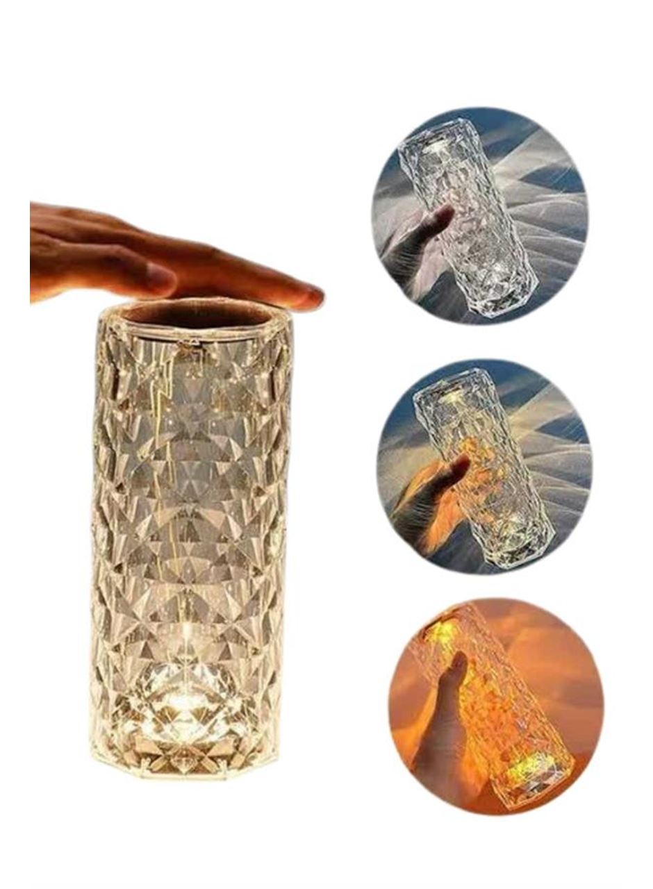 Kristal Lamba Masa Lambası Şarjlı Masa Lambası Dokunmatik Sensör Usb Şarjlı