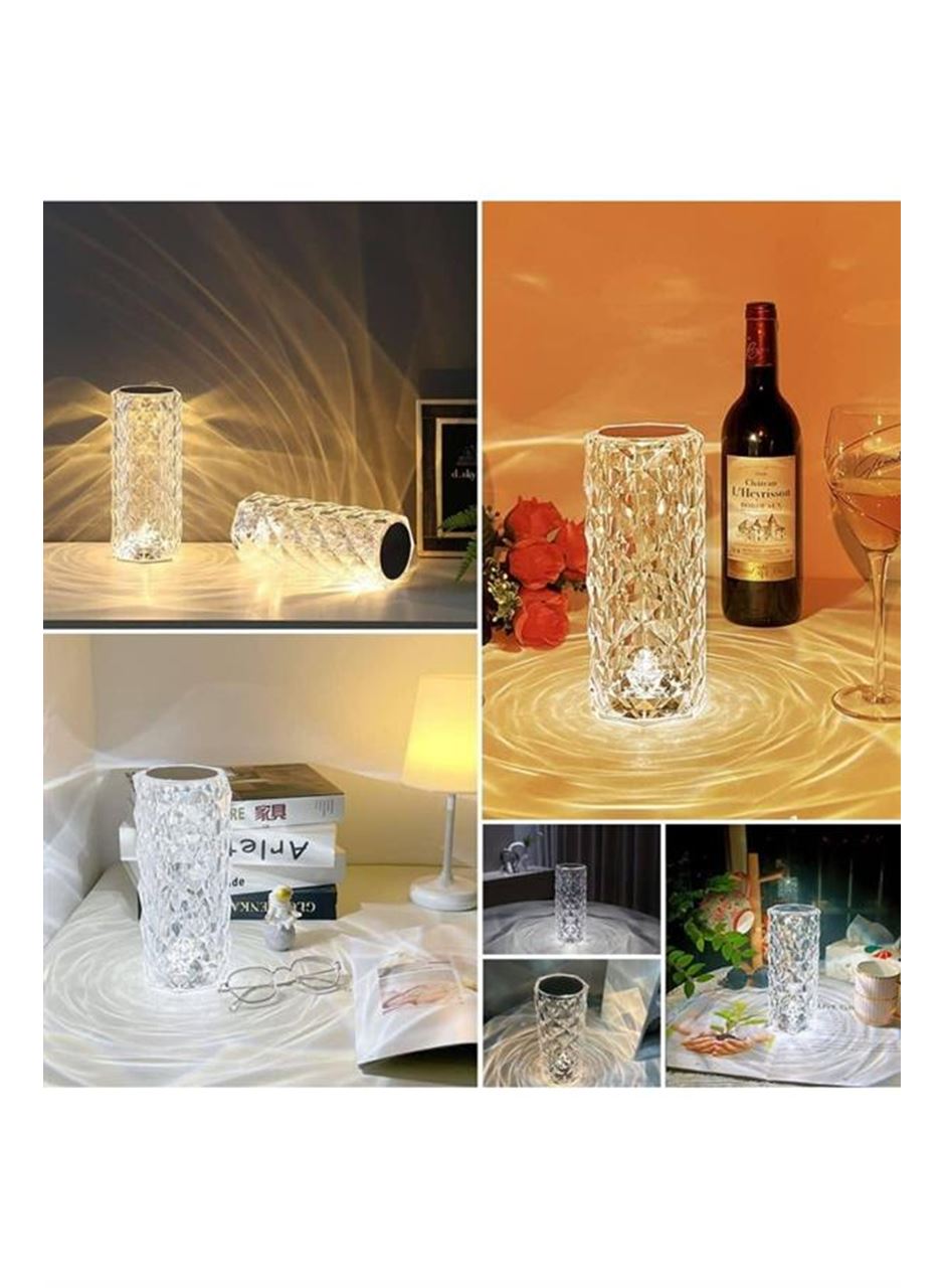 Kristal Lamba Masa Lambası Şarjlı Masa Lambası Dokunmatik Sensör Usb Şarjlı