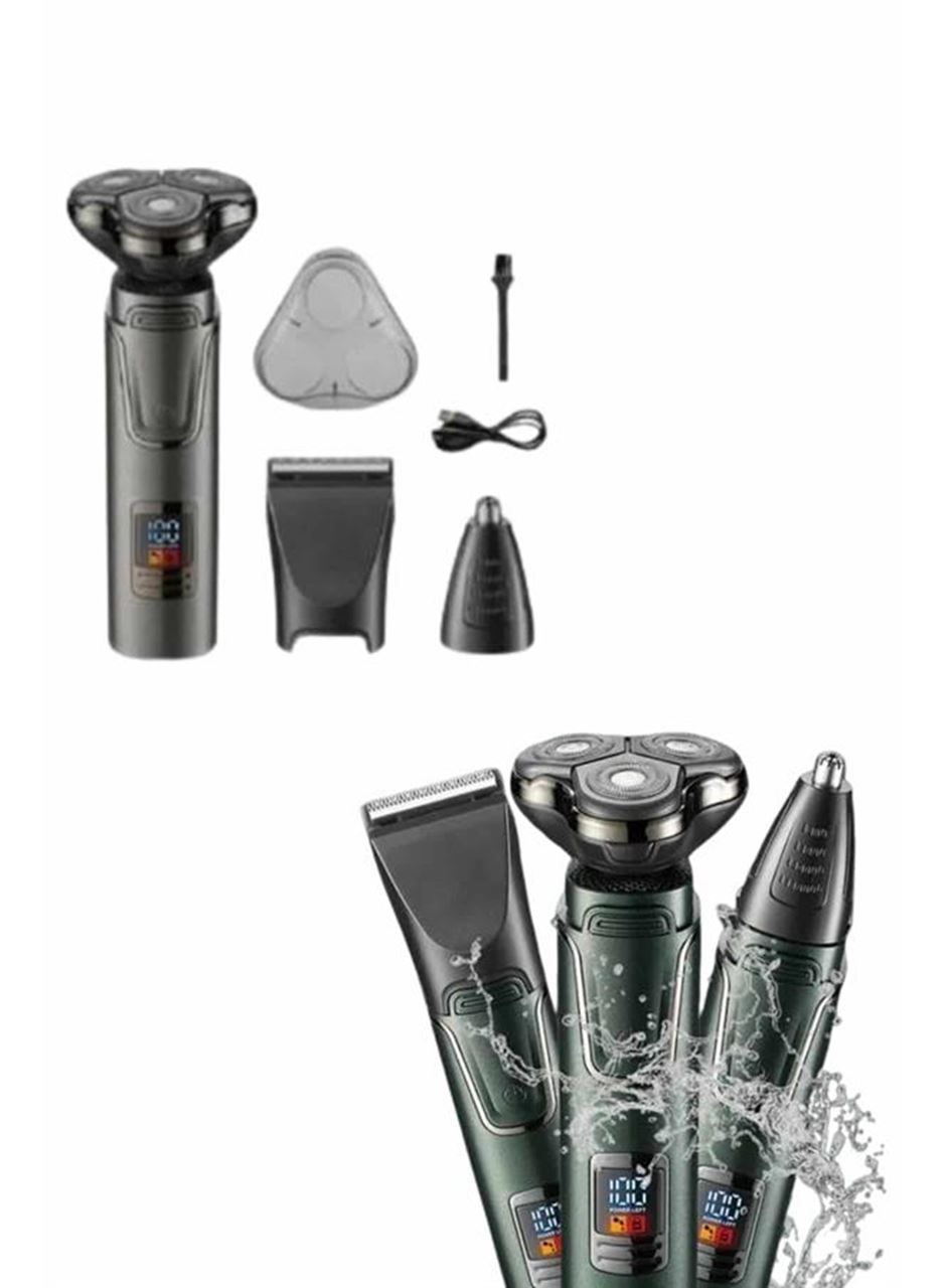 Tıraş Makinesi Profesyonel 3in1 Dijital Göstergeli 3 Başlıklı Erkek Bakım
