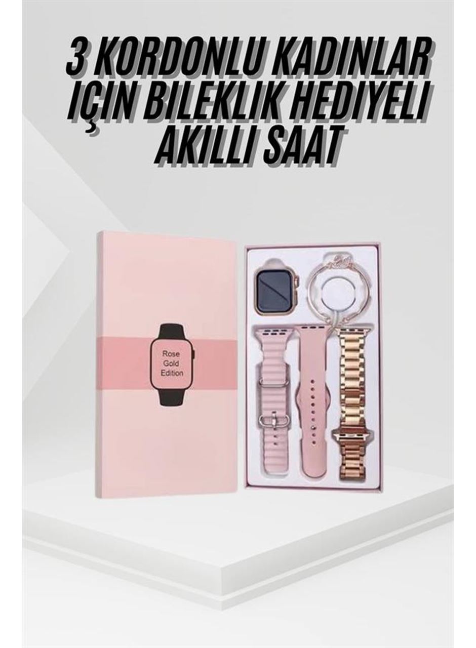 Yeni Nesil Kadın Akıllı Saat Rose Gold Android ve İos Uyumlu
