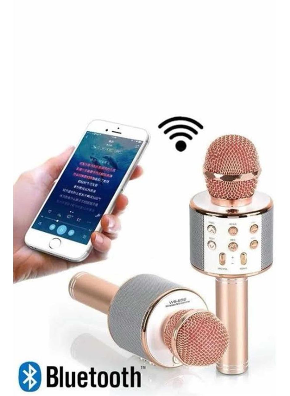 Karaoke Mikrofon Dahili Hoparlörlü Sd-usb-aux Girişli Bluetooth Hoparlör