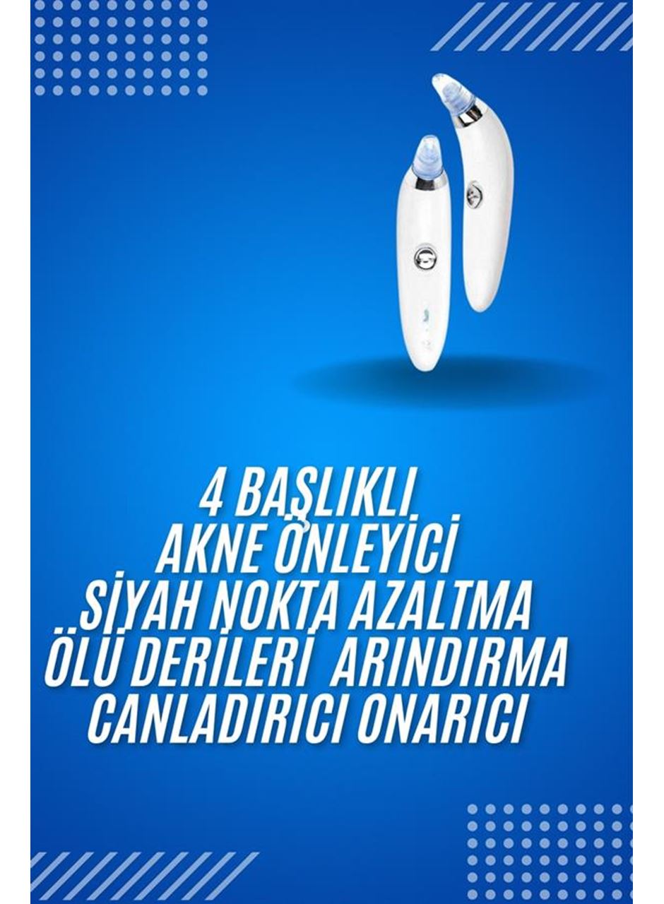 4 Başlıklı Pilli Vakumlu Siyah Nokta Temizleyici Akne Ve Sivilce Önleyici - Lisinya