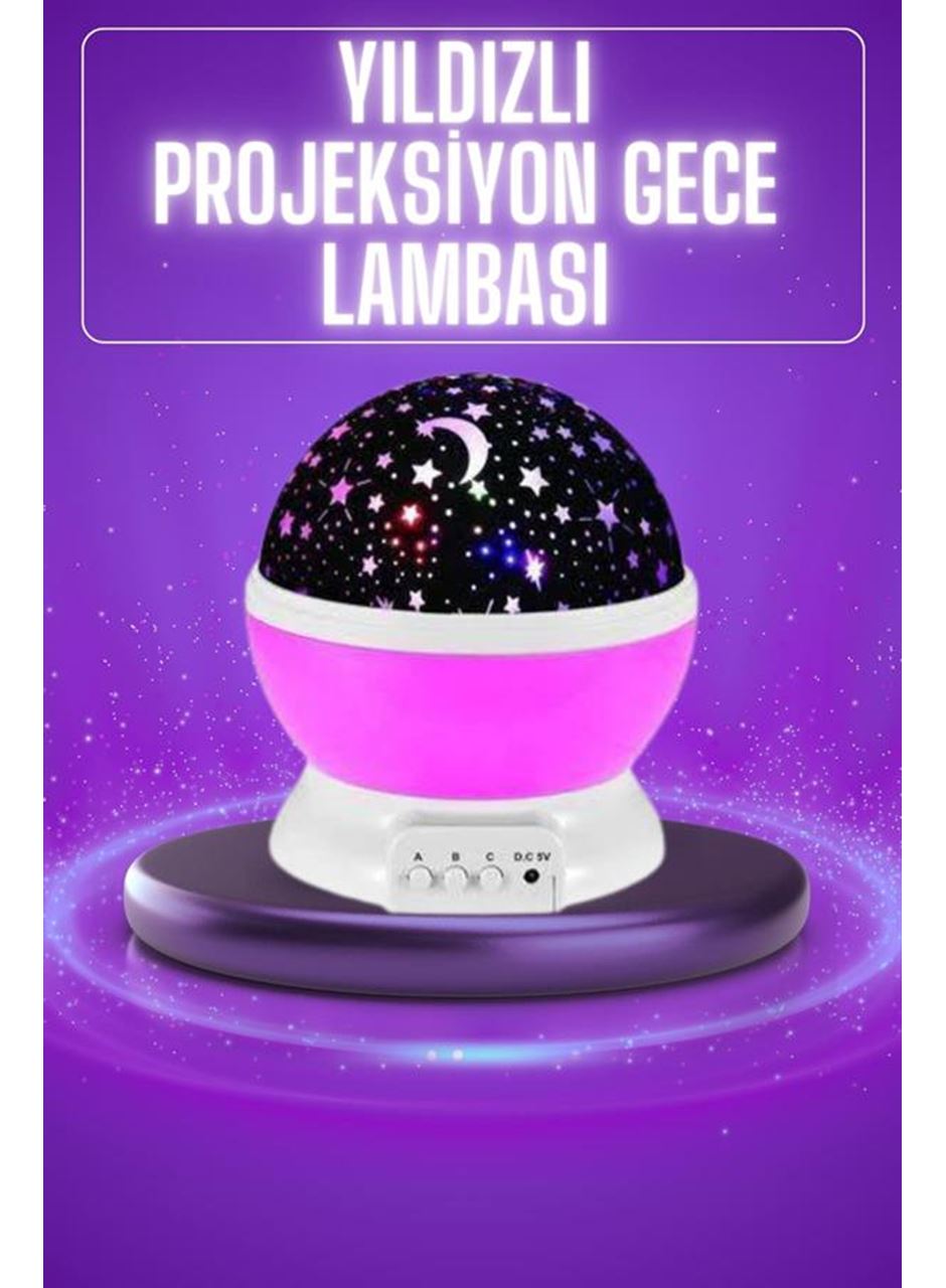 Yıldız Görünümlü Gece Lambası Renkli Masa Lambası Gökyüzü Projeksiyon