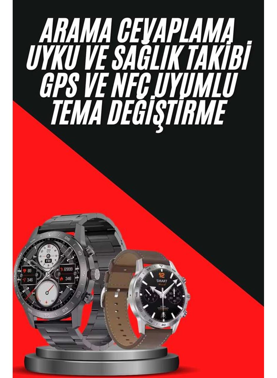 Erkeklere Özel Akıllı Saat Çelik Kordon Bluetooth Bağlantılı İOS ve Android Uyumlu