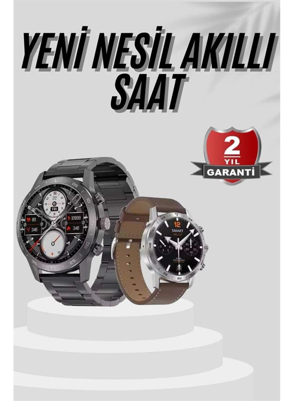 Akıllı Saat Çelik Kordon Çağrı Cevaplama Amoled Ekran Titreşimli Uyku ve Sağlık Takibi