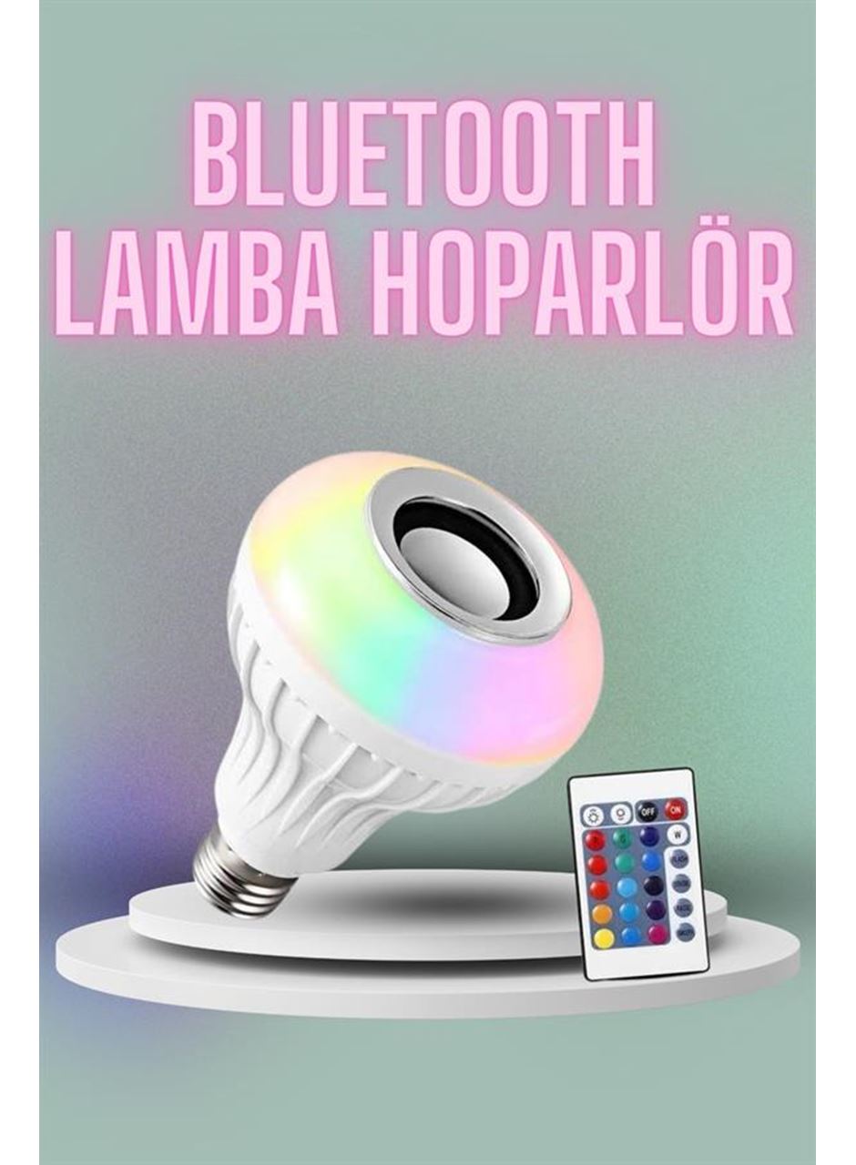 Kumandalı RGB Led Işık Bluetooth Hoparlör Ses Lambası Renkli Ampul