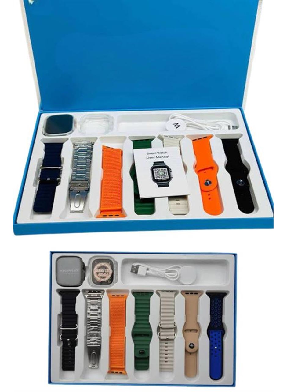 Akıllı Saat 7 Kordon Hediyeli Takvim Alarm Nabız Ölçer Bildirim Görme Sesli Görüşme