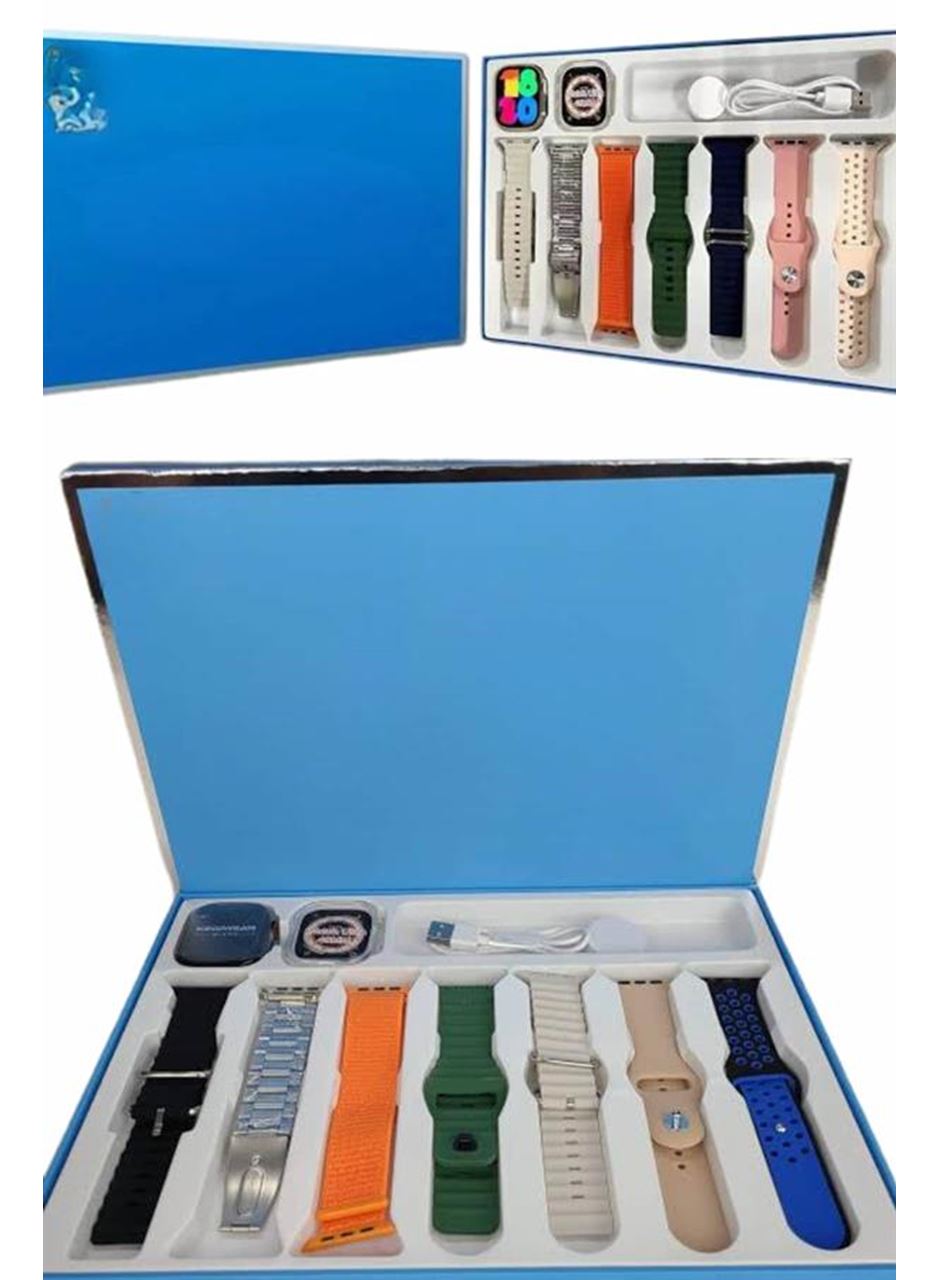 Akıllı Saat 7 Kordon Hediyeli Takvim Alarm Nabız Ölçer Bildirim Görme Sesli Görüşme