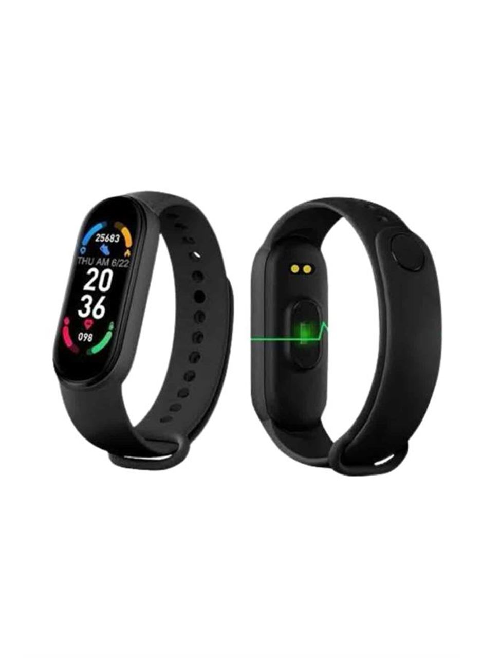 M6 Akıllı Bileklik Siyah Adımsayar Spor Takibi Android ve İOS Uyumlu