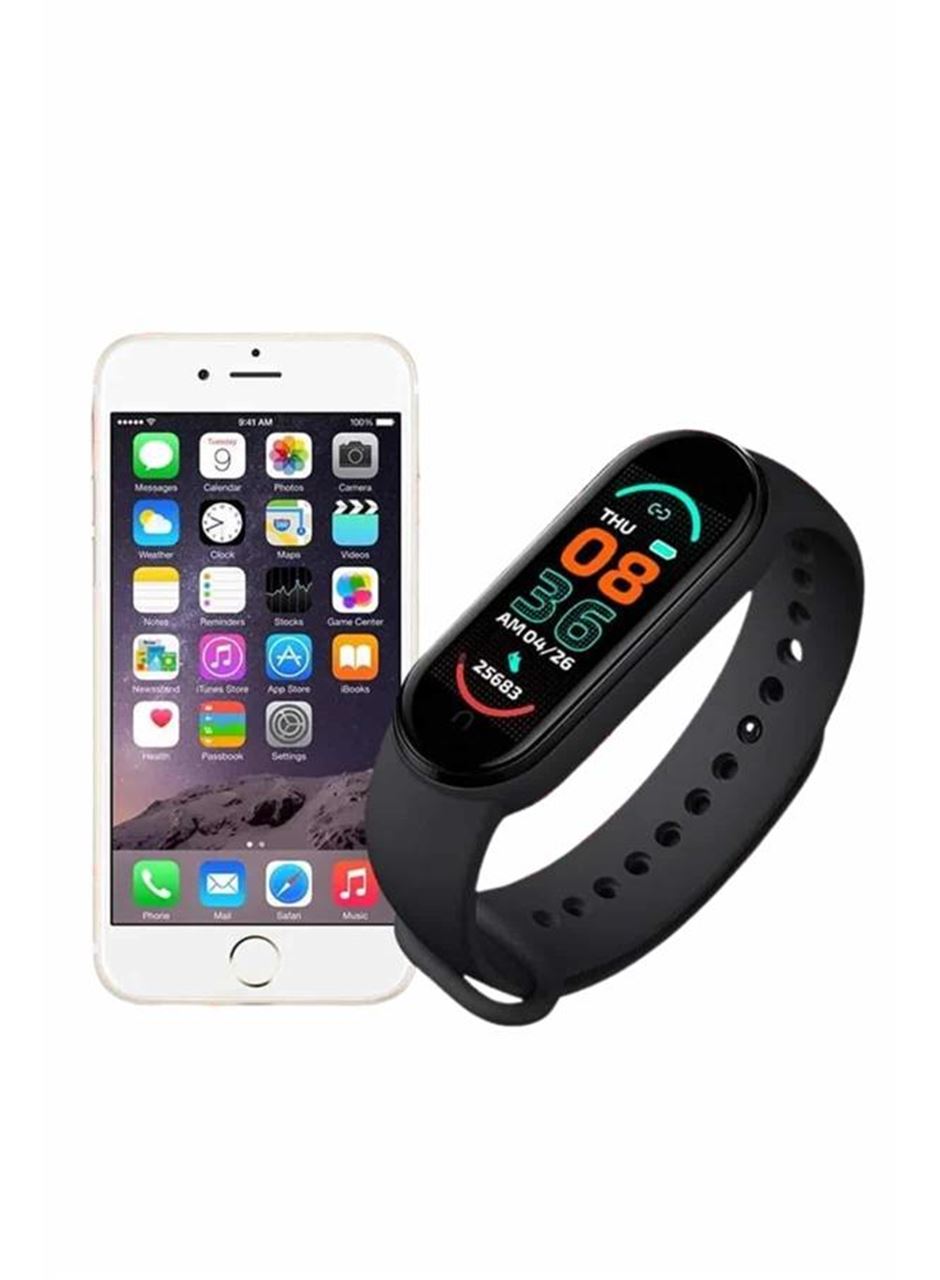 M6 Akıllı Bileklik Siyah Adımsayar Spor Takibi Android ve İOS Uyumlu