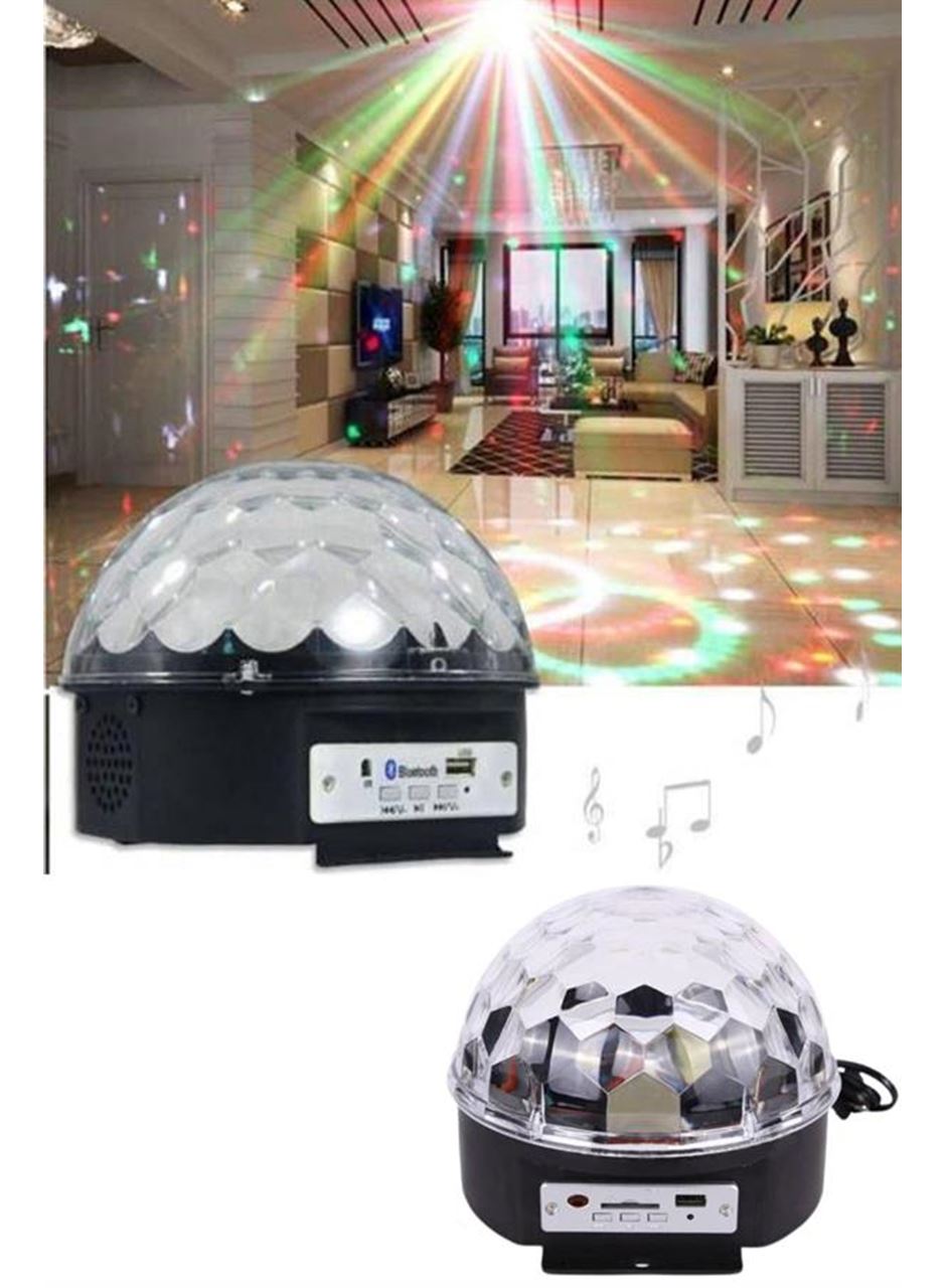 Küre Disko Topu Müzik Çalar Renkli Lazer Işıklı Bluetooth Disko Parti Işığı Kumandalı