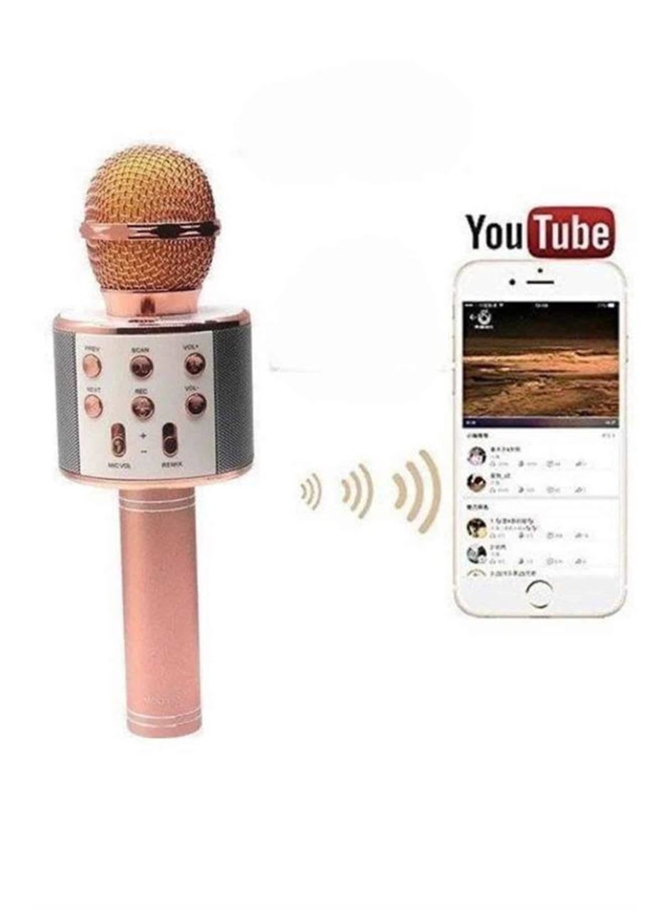 Bluetooth Hoparlör USB AUX SD Kart Kaoroke Mikrofon Uzun Pil Ömrü