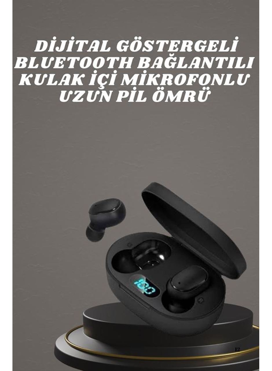 Kulaklık Dijital Göstergeli Bluetooth Bağlantılı Kablosuz Kulak İçi Mikrofonlu Dokunmatik Kontrol
