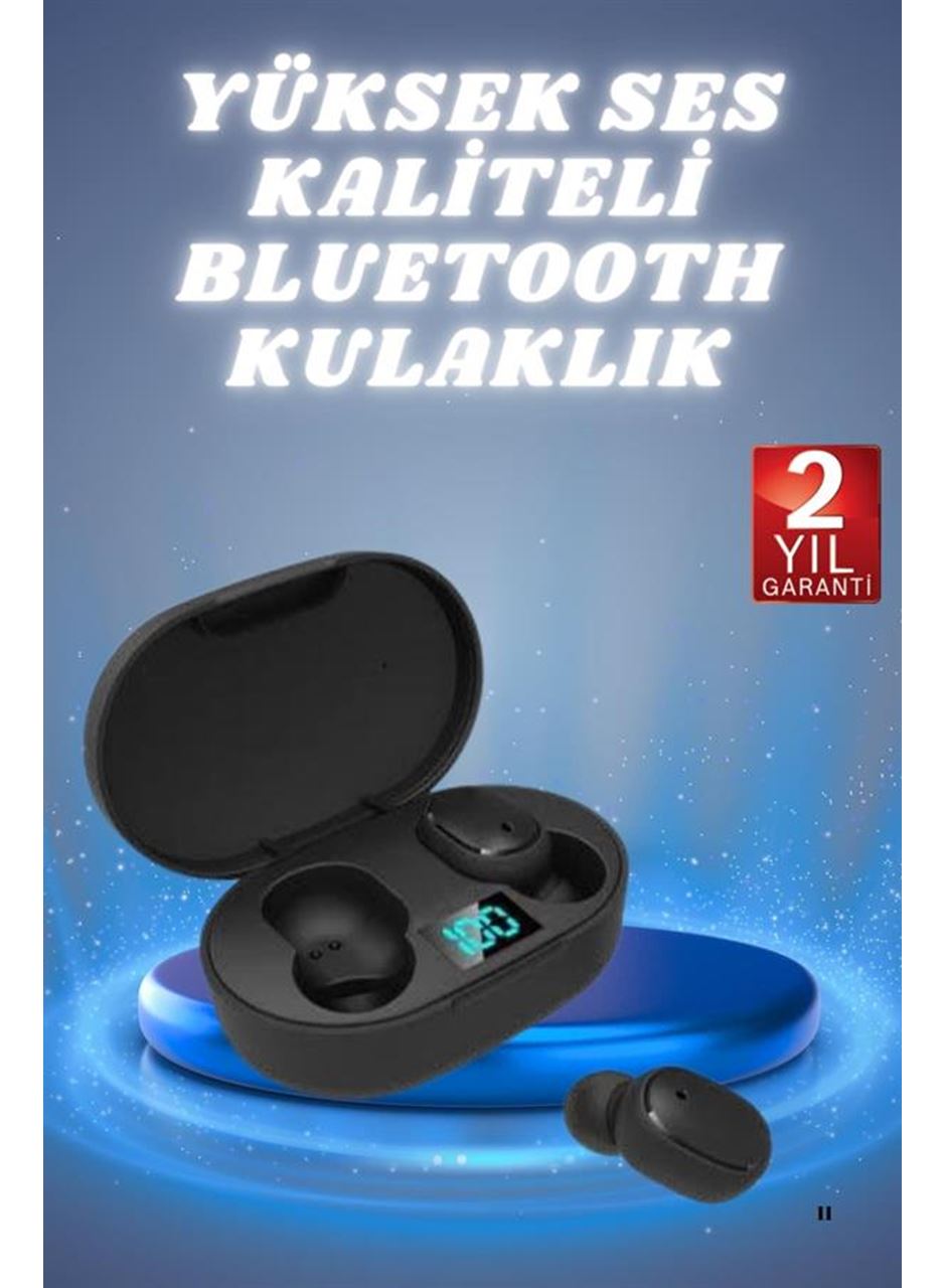 Kulaklık Dijital Göstergeli Bluetooth Bağlantılı Kablosuz Kulak İçi Mikrofonlu Dokunmatik Kontrol