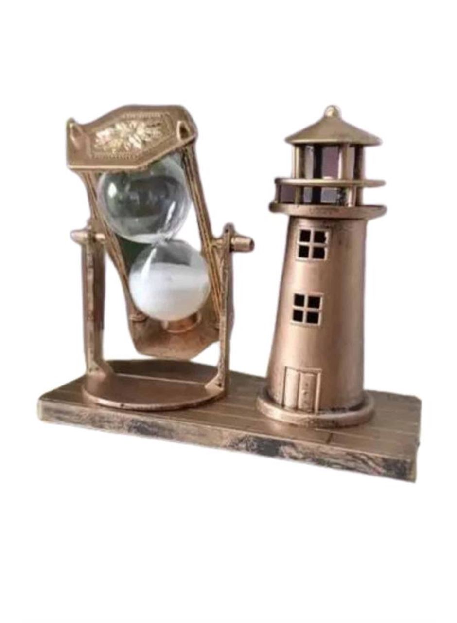 Deniz Feneri Kum Saati Ahşap Görünümlü Vintage Tarz Biblo