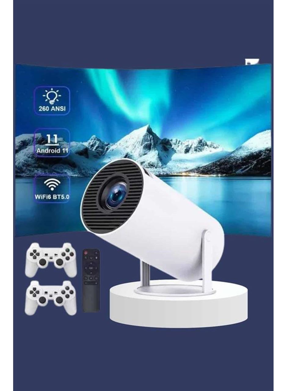 Projeksiyon Cihazı Video Oyun Konsolu Projektör Taşınabilir Ayaklı Çift Kollu 4K Çözünürlüklü