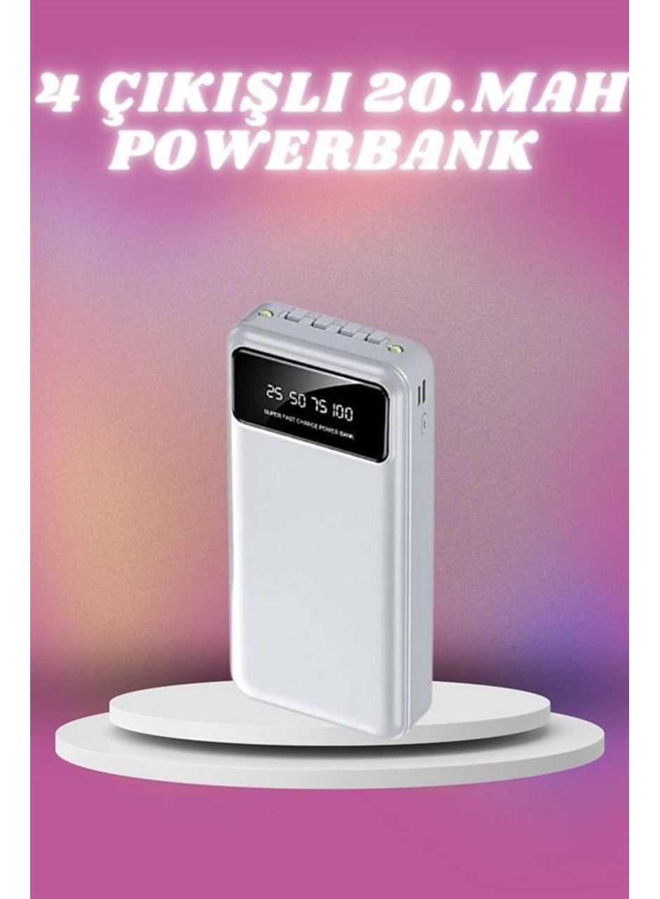4 Çıkışlı 20.000 MAH Powerbank Taşınabilir Çoklu Giriş