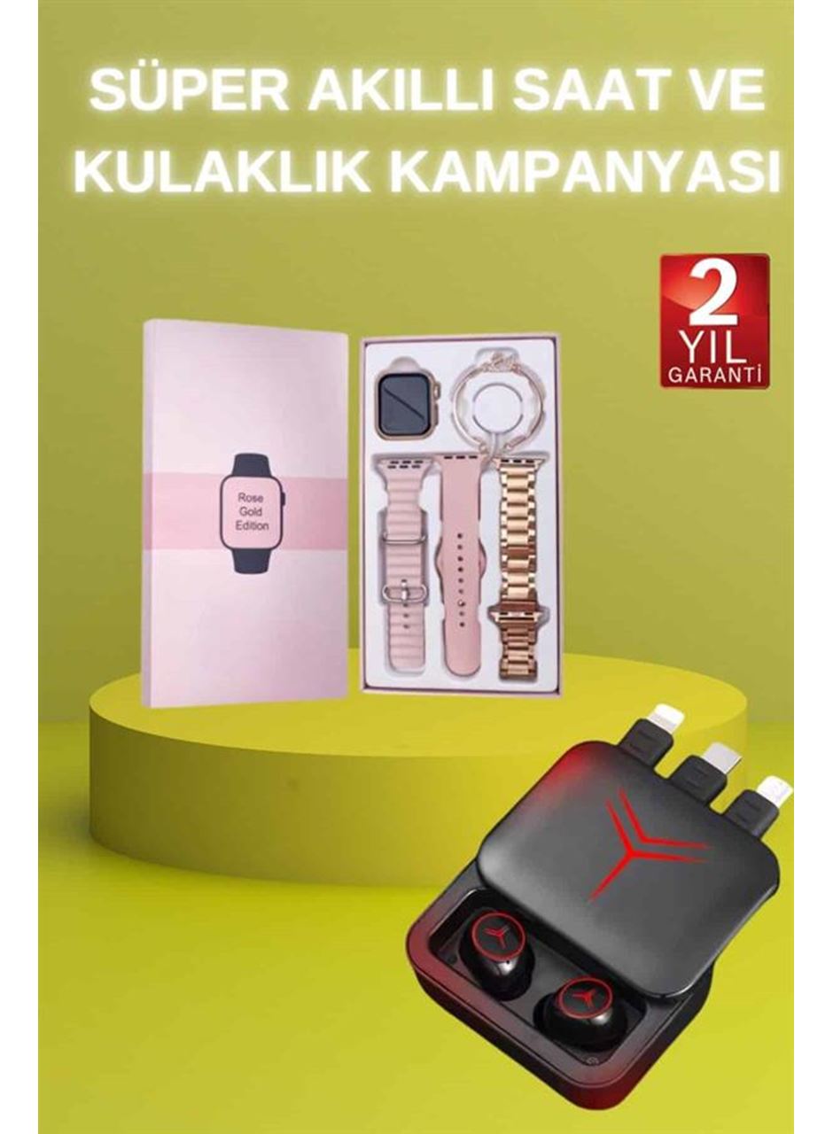 Powerbank Özellikli Bluetooth Kulaklık ve Nabız Ölçer Akıllı Saat Bileklik Hediyeli
