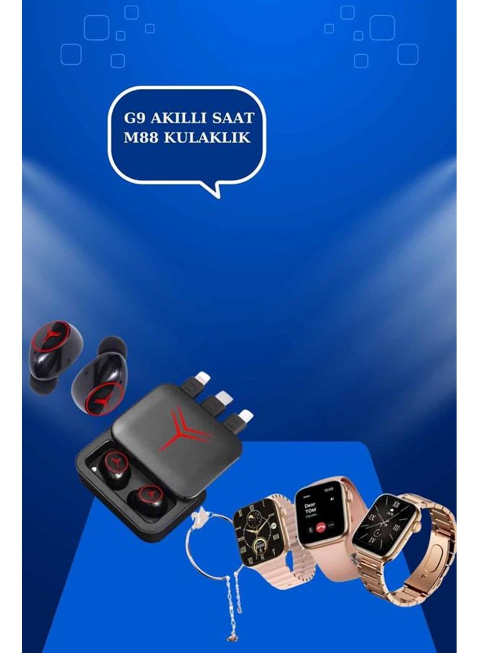 Powerbank Özellikli Bluetooth Kulaklık ve Nabız Ölçer Akıllı Saat Bileklik Hediyeli