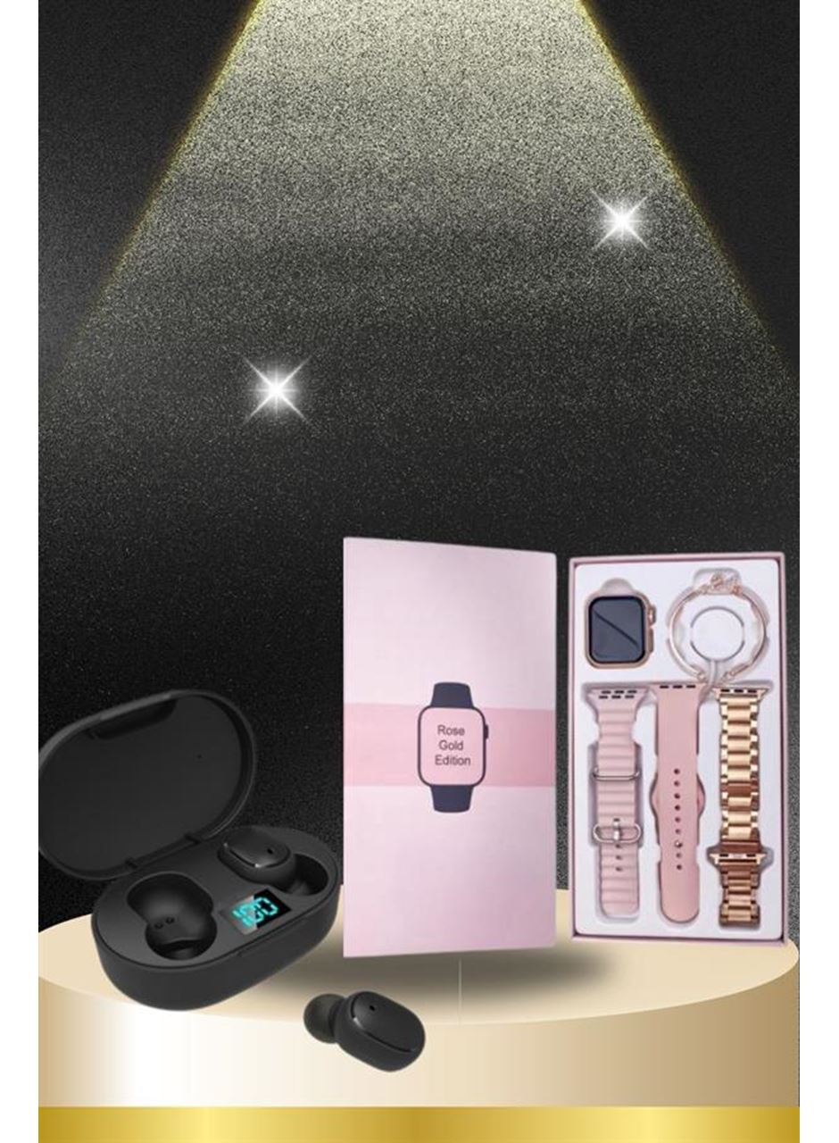 Nabız Ölçer Hediye Bileklikli Akıllı Saat ve Dijital Göstergeli Bluetooth Kulaklık Çoklu Şarj Girişi