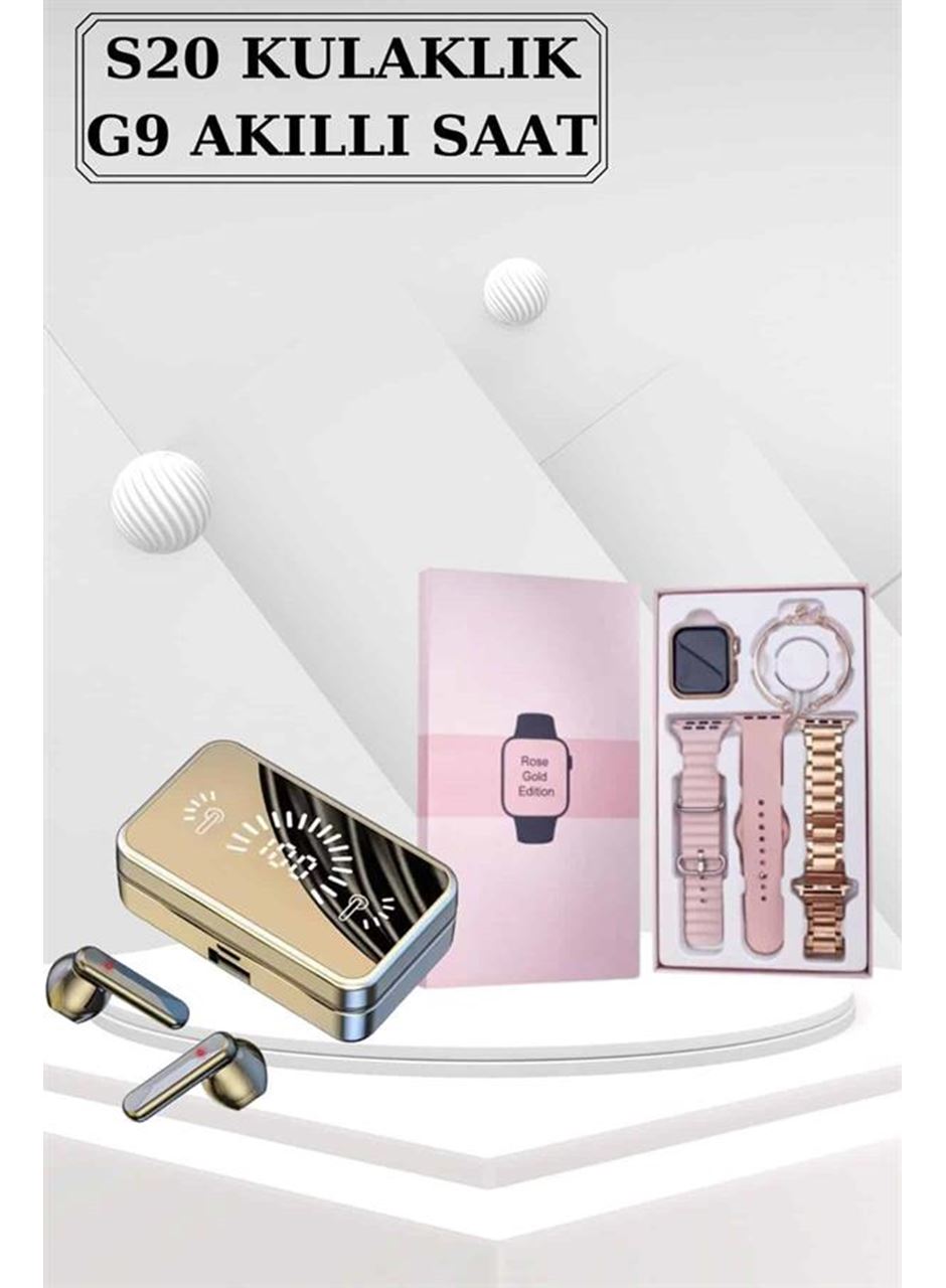 Bileklikli Amoled Ekran Akıllı Saat ve Dijital Göstergeli Kablosuz Bluetooth Kulaklık ANC/ ENC