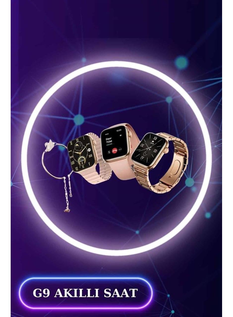 3 Kordonlu Dokunmatik Ekran Akıllı Saat ve 2.Nesil Kablosuz Bluetooth Kulaklık ANC/ENC