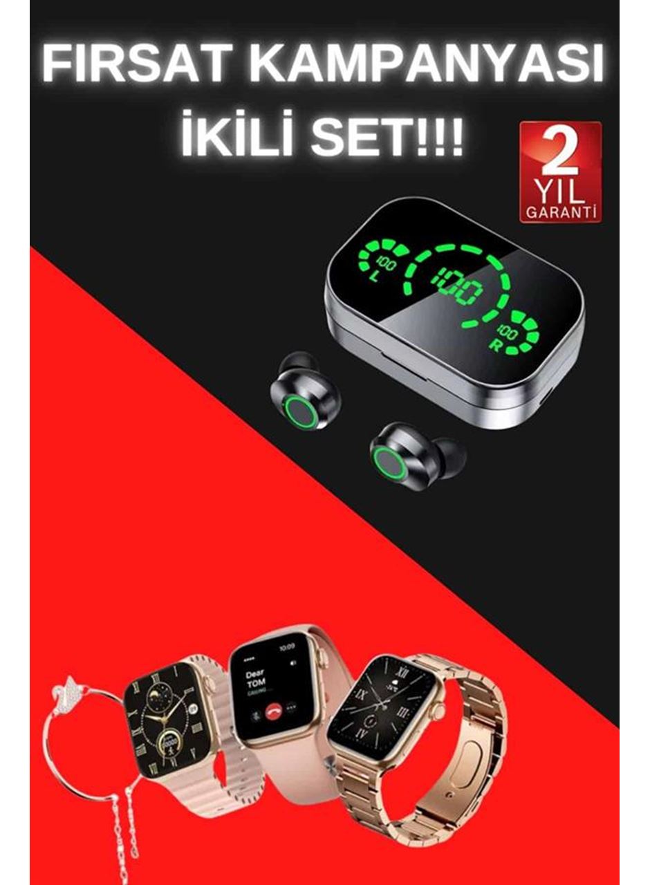 Yeni Nesil Kaliteli Akıllı Saat ve Kablosuz Bluetooth Kulaklık  Yüksek Ses Kaliteli