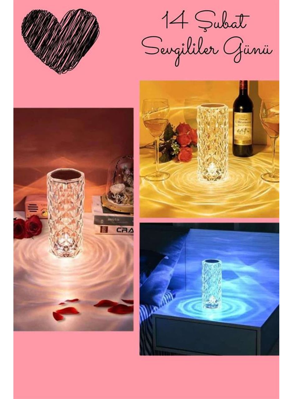 Sevgililer Gününe Özel Romantik Kristal Gece Lambası Sevgiliye Hediye