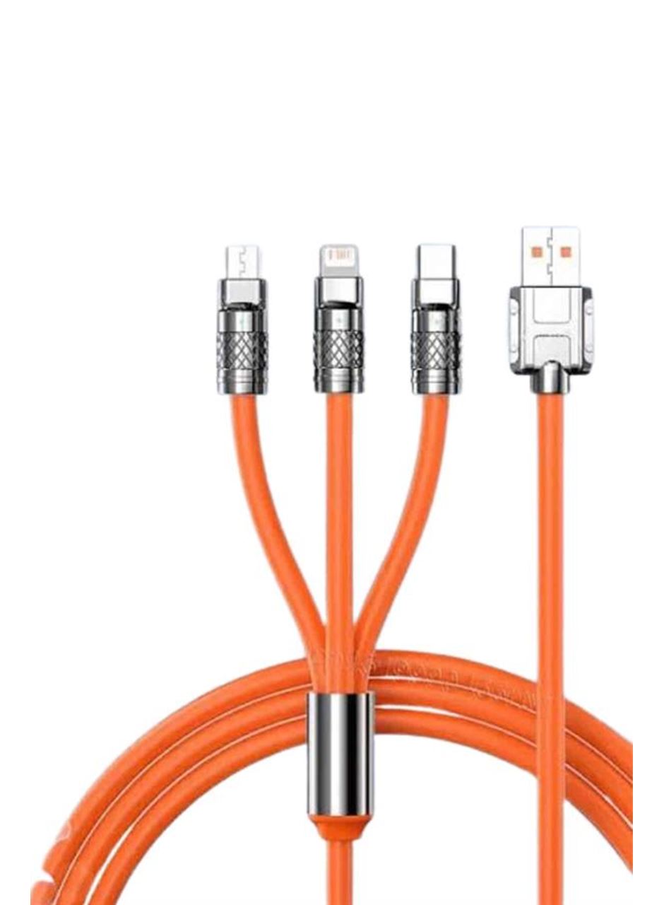 3 İn 1 Süper Hızlı Şarj Kablosu Android ve İOS Uyumlu Silikon Şarj Kablosu