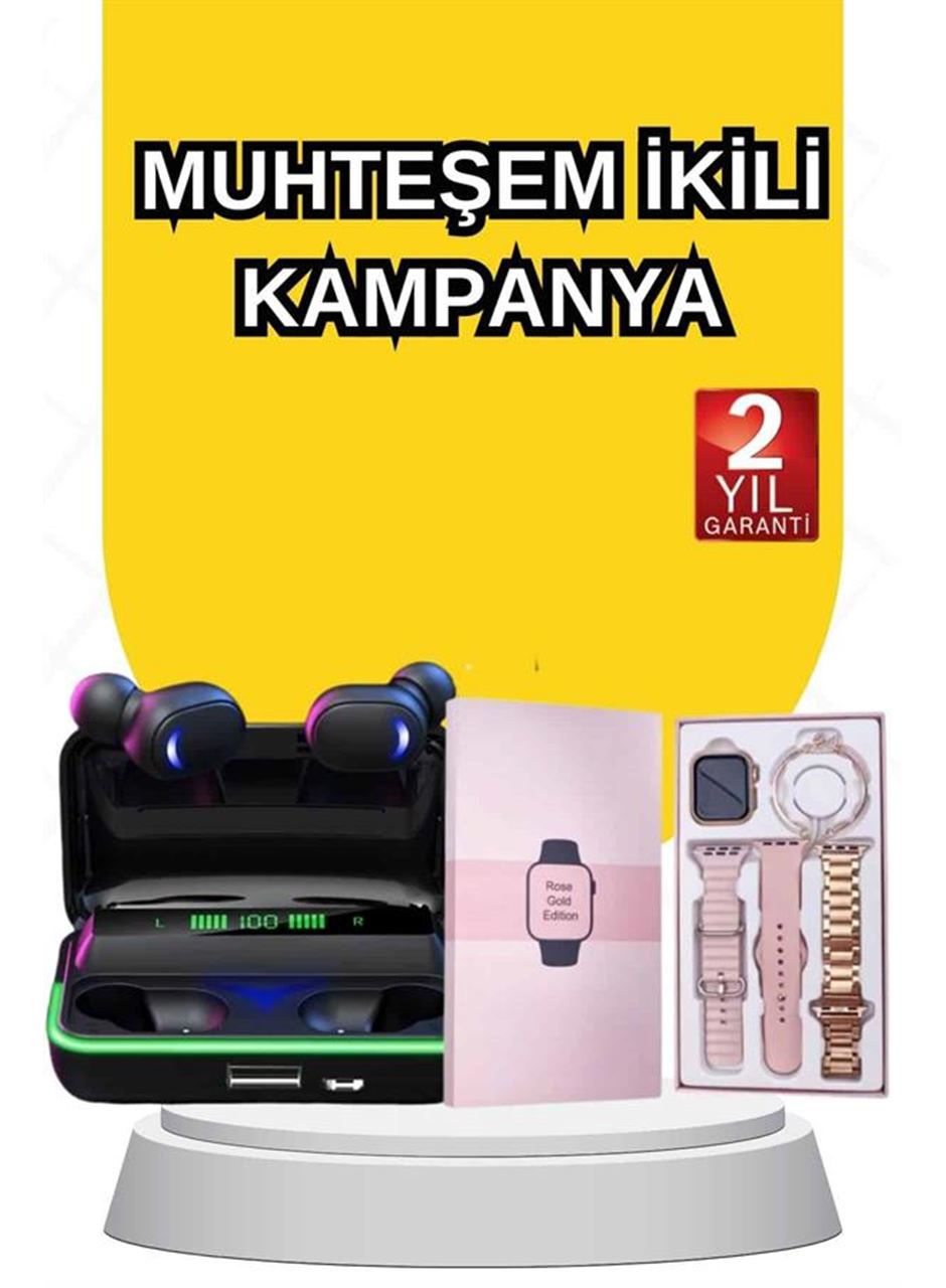 Kadınlara Özel Bileklik Hediyeli Akıllı Saat ve Dijital Göstergeli ANC Özellikli Bluetooth Kulaklık